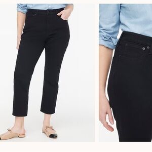 NWT JCrew Curvy essential straight black jean in all-day stretch black size 28